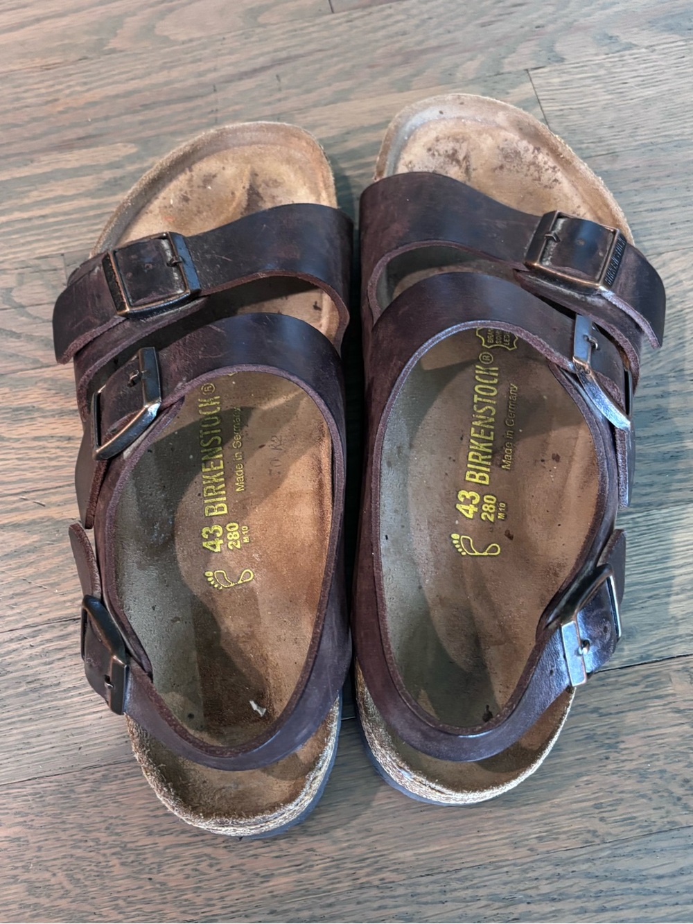 Birkenstock men’s Milano brown leather sandals 43 - Picture 4 of 6